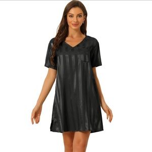 Elegant Black Satin Nightgown